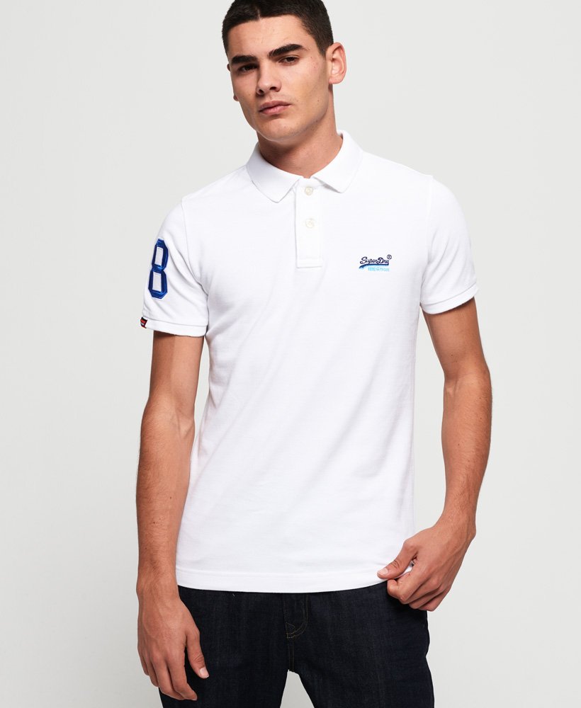 Mens - Classic Pique Polo Shirt in Optic | Superdry UK
