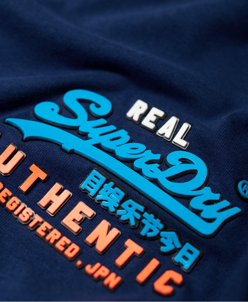 Mens - Vintage Logo Authentic Fluro Tri T-Shirt in Blue | Superdry