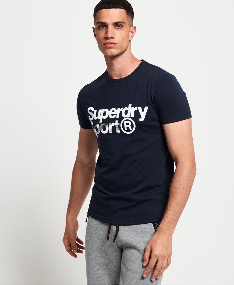 Mens Core Sport Graphic T Shirt In Dark Navy Superdry