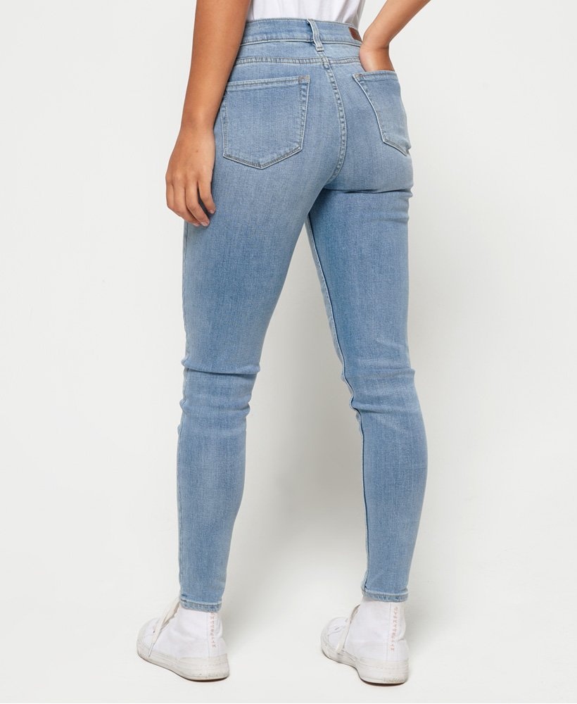 Womens - Super Crafted Mid Rise Skinny Jeans in Crystal Sky Blue | Superdry