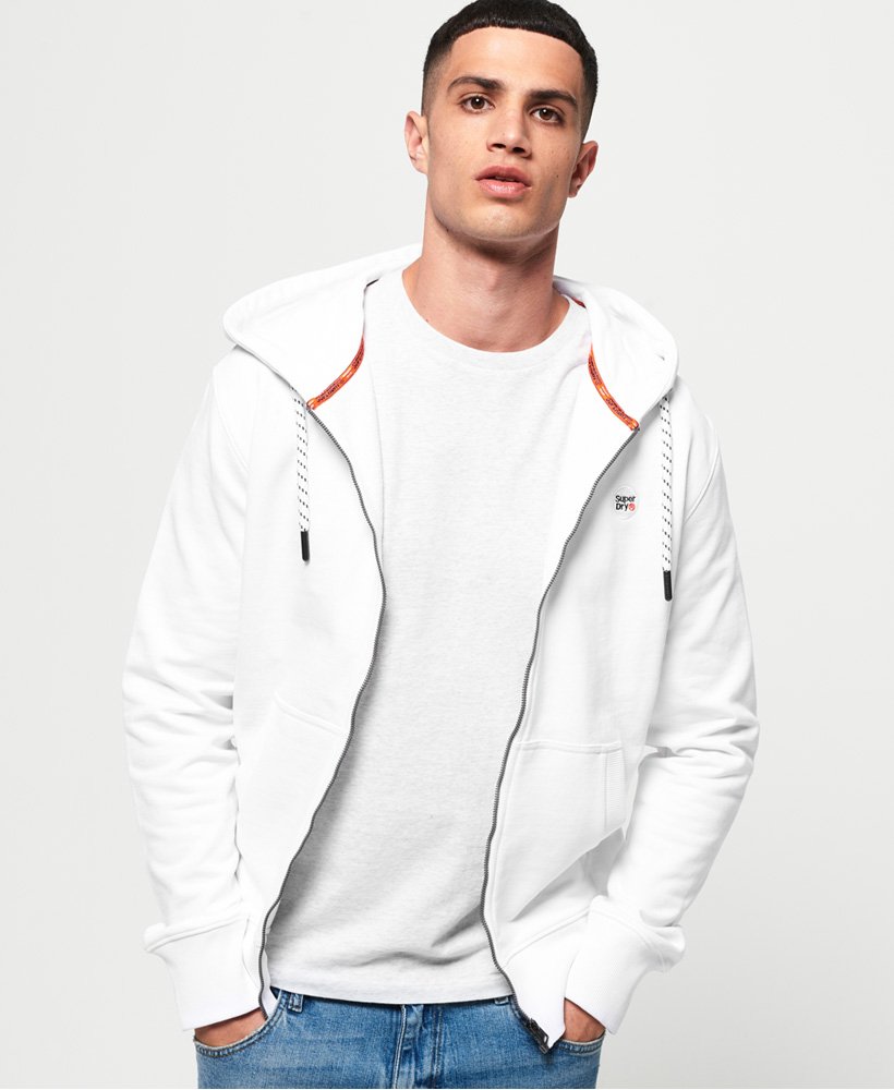 overdrijven ik zal sterk zijn Wauw Heren Collective hoodie met rits Wit | Superdry BE-NL
