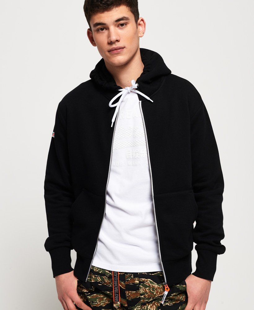 superdry black zip hoodie