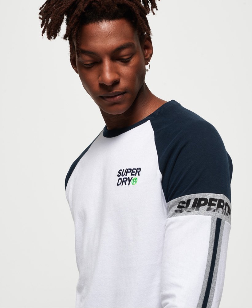 Mens - Stacked Moto Label T-Shirt in Optic | Superdry UK