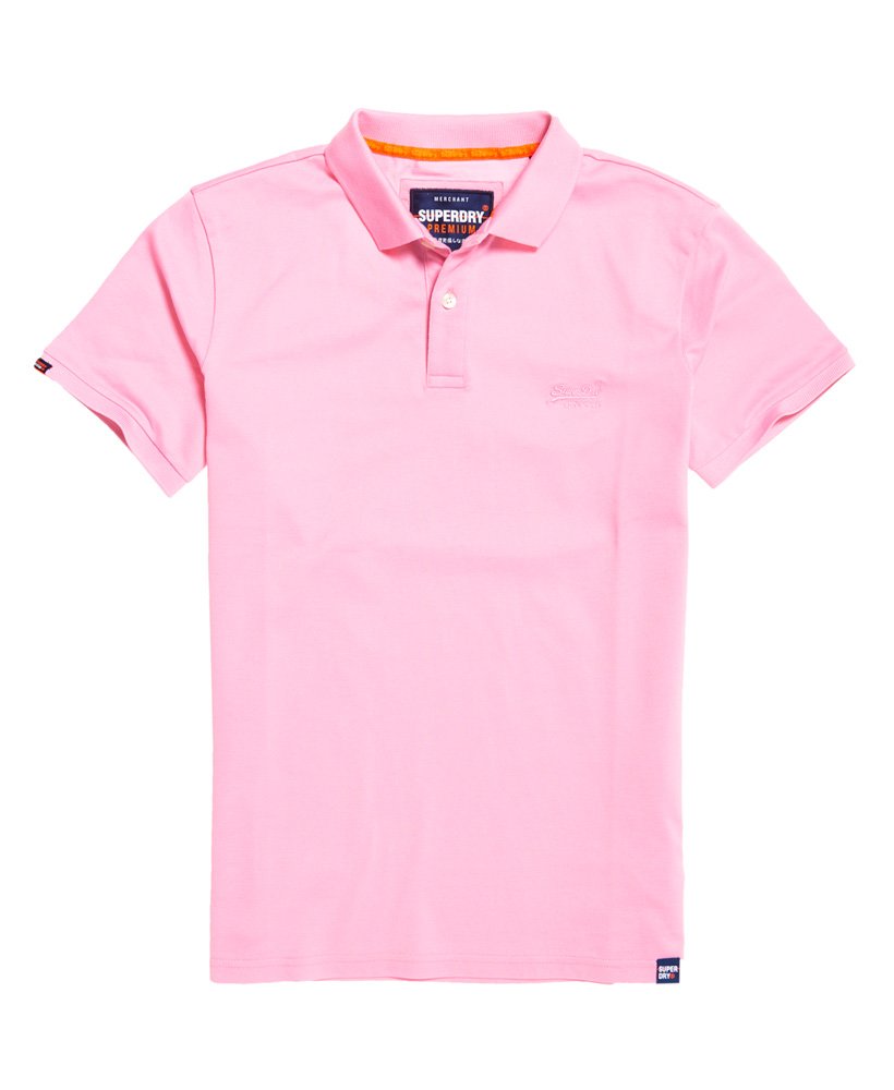 Mens - Classic Micro Pique Polo shirt in Prep Pink | Superdry