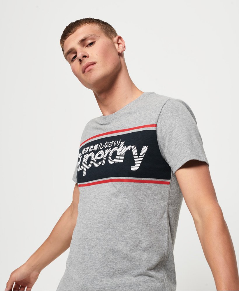 Mens - Retro Sport T-Shirt in Grey Marl | Superdry UK