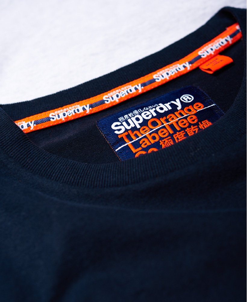 Mens - Orange Label Neon Stripe Long Sleeve T-Shirt in Eclipse Navy ...