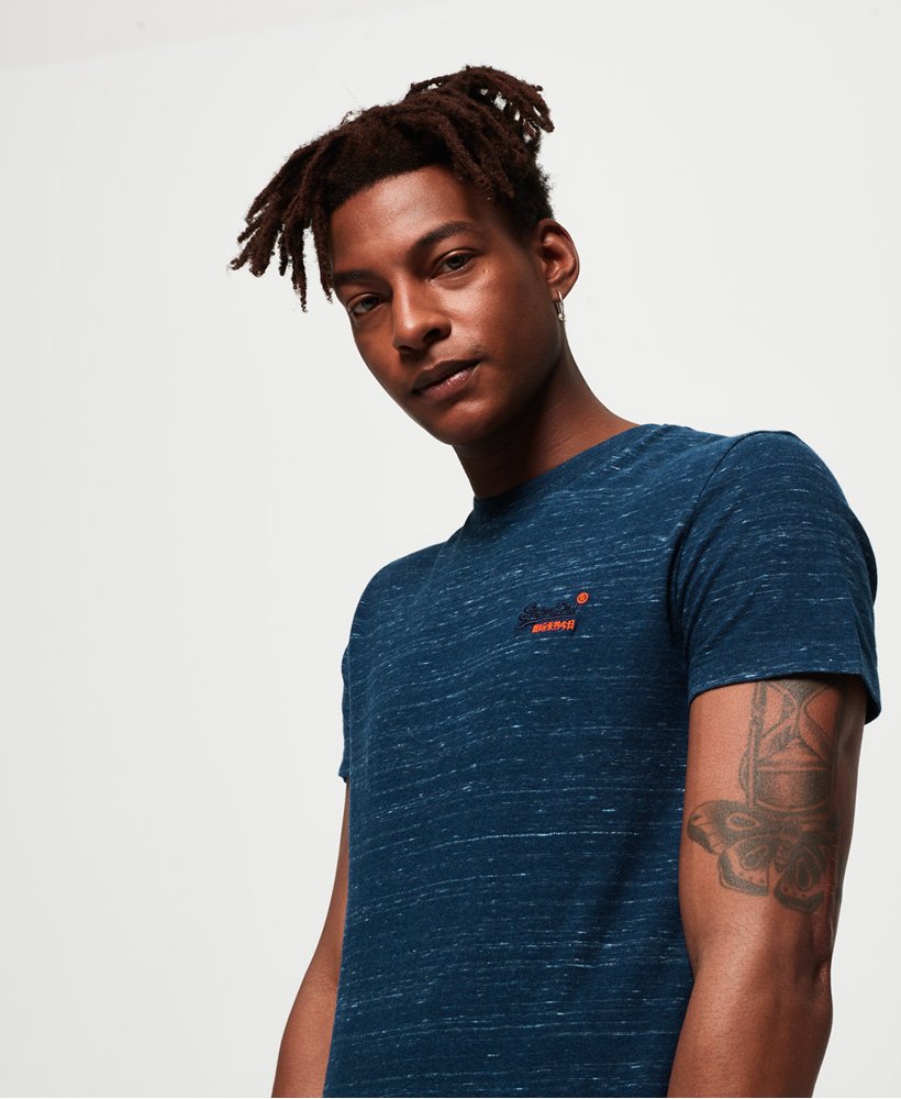 Men's Orange Label Vintage Embroidery T-Shirt in Faux Indigo Space 