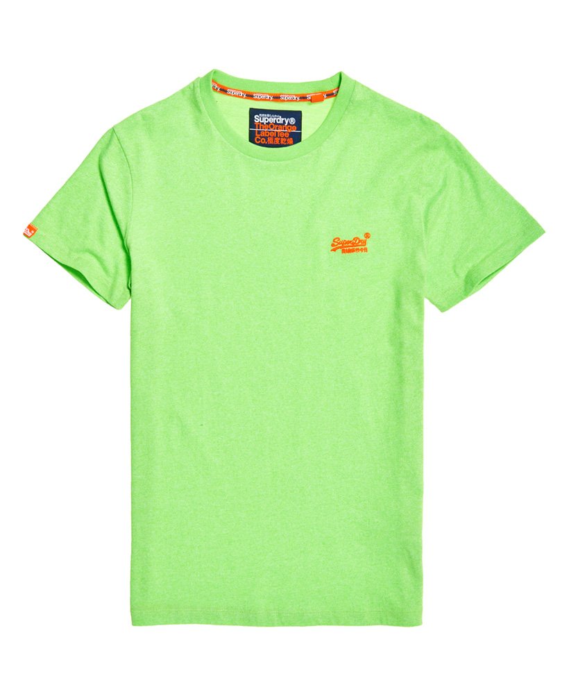 Mens - Orange Label Fluro Grit T-Shirt in Fluro Green Grit | Superdry