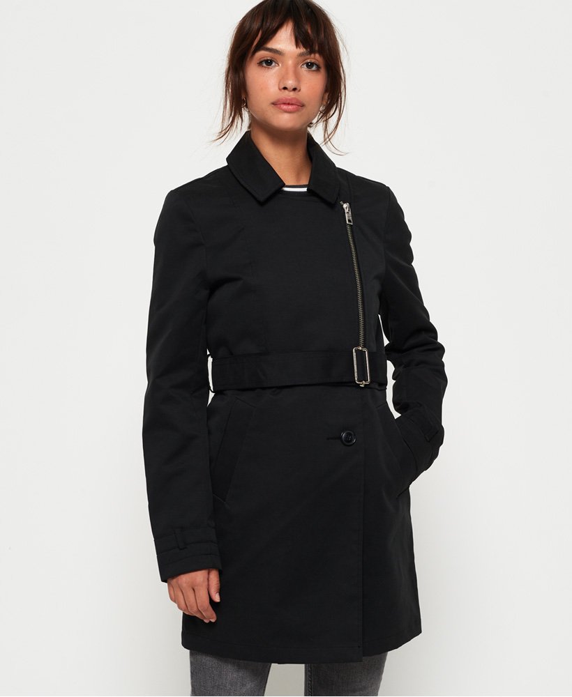 Womens - Nordic Trench Coat in Black | Superdry UK