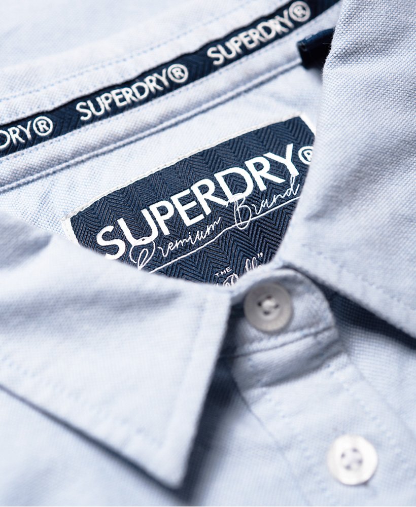 Superdry Chemise Oxford Manches Courtes Homme - Navy - Coupe Classique