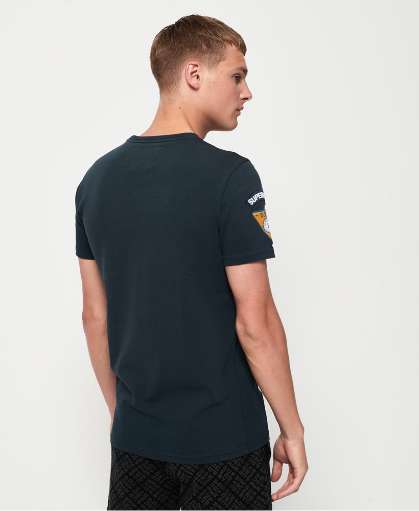 New Mens Superdry  Upstate Wash Short Sleeve T-Shirt Mariner Navy Applique