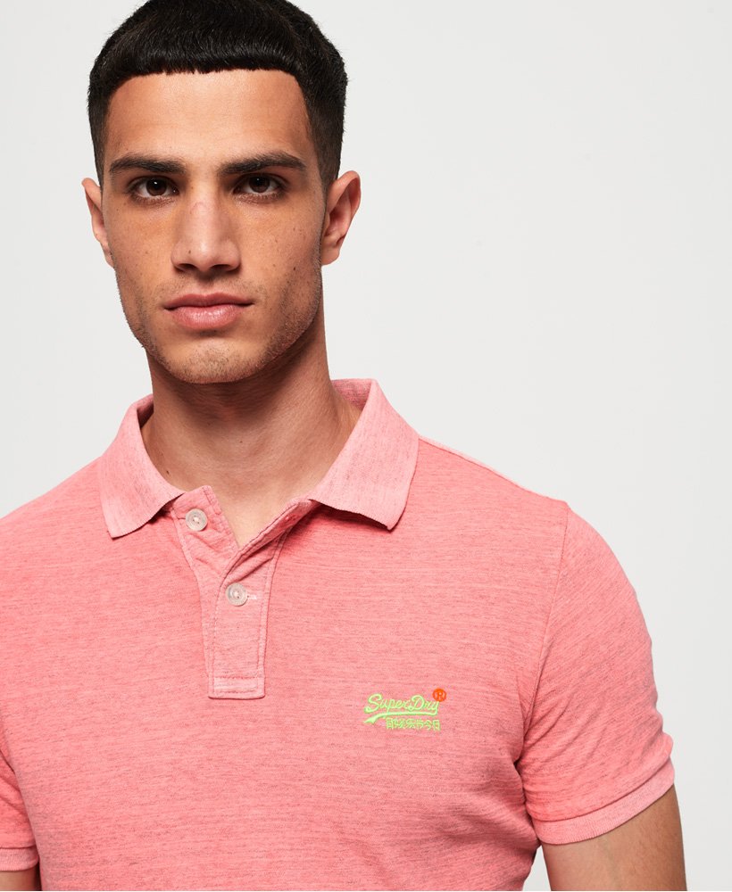 Mens - Orange Label Jersey Polo Shirt in Pink | Superdry UK