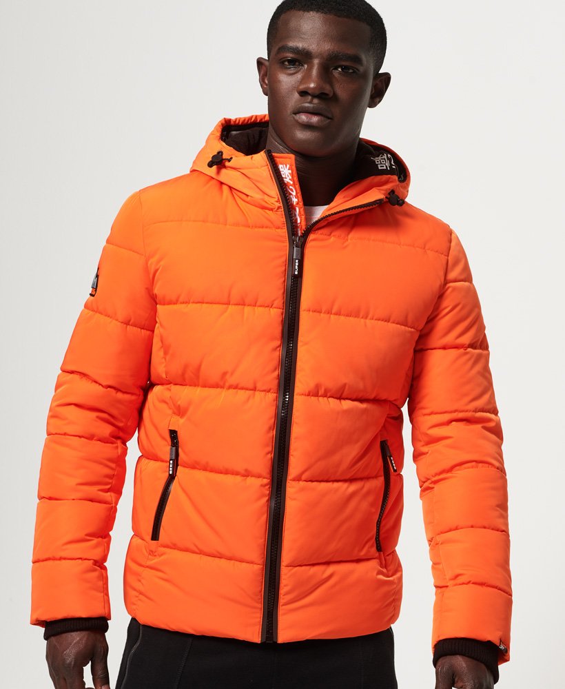 Men's - New House Sports Puffer Jacket in Bright Orange | Superdry UK