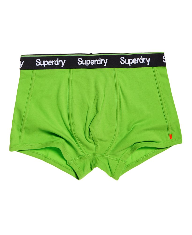 Mens Sport Trunks Triple Pack in Silver Birch Marl/vibrant Green