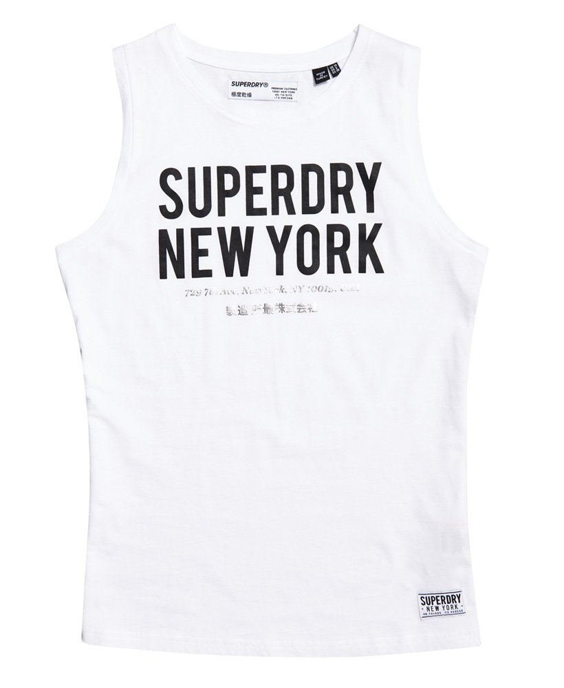 Womens - Kellow Graphic Oversized Vest Top in White | Superdry