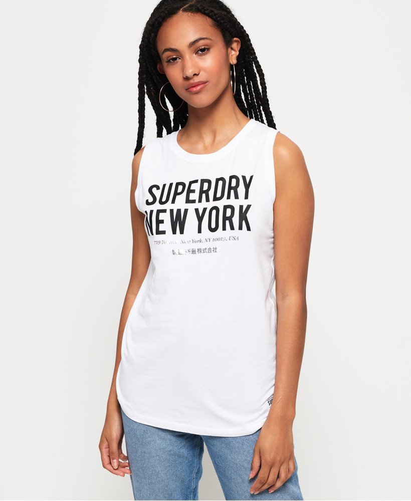 Superdry Camiseta de tirantes oversize con gráfico Kellow - Tops para Mujer