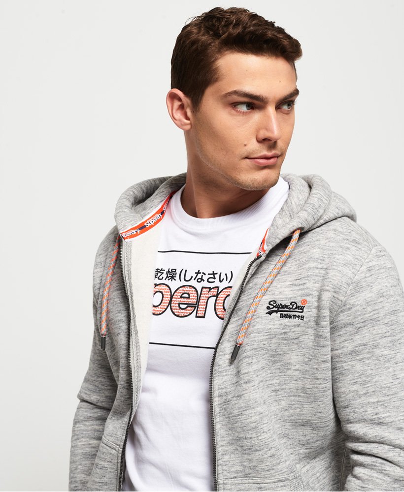 Mens - Orange Label Classic Zip Hoodie in Grey | Superdry