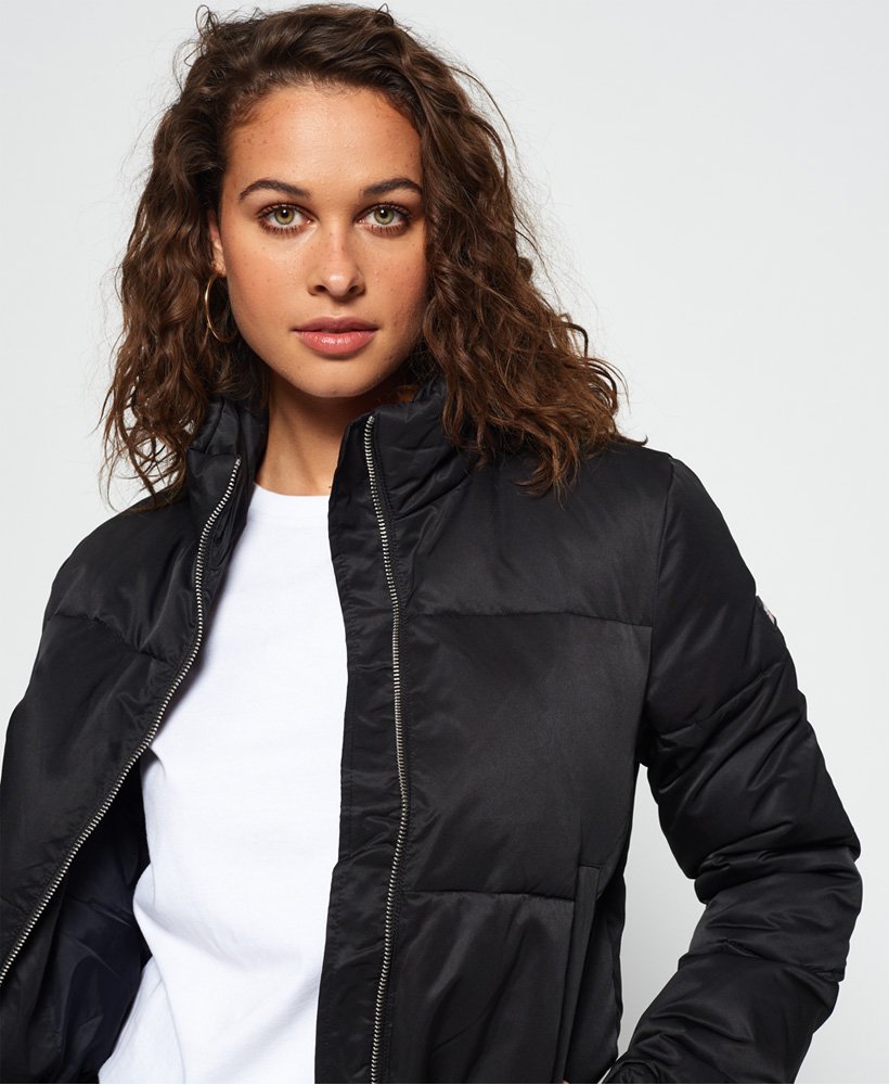 Womens - Luxe Sports Bomber Jacket in Black | Superdry UK