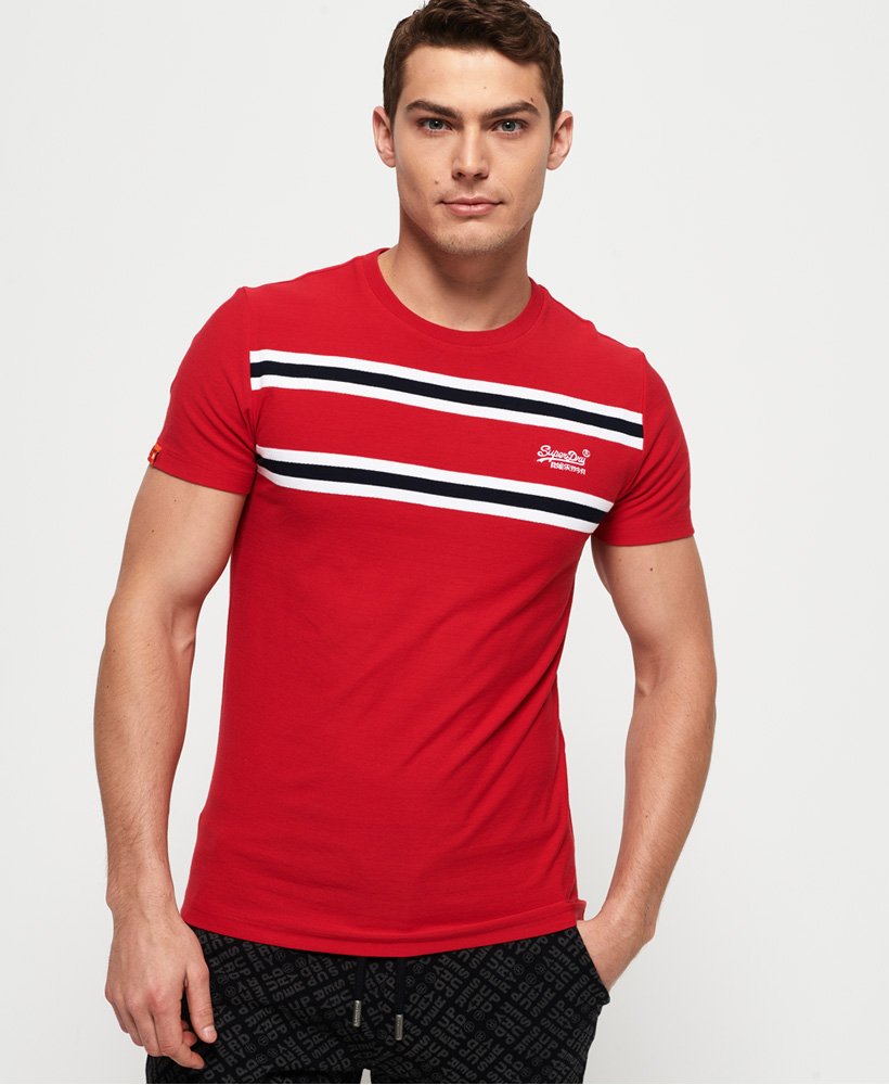 Superdry Orange Label Herringbone Stripe T-Shirt - Men's T Shirts