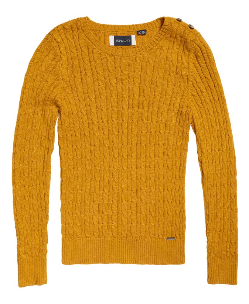 Womens - Croyde Cable Knit Jumper in Ochre | Superdry UK