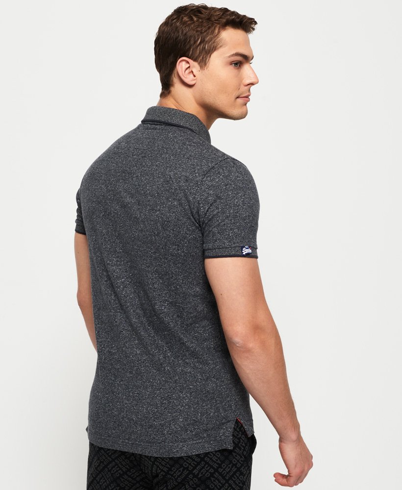 Superdry Men/'s Orange Label Jersey Polo Shirt Black