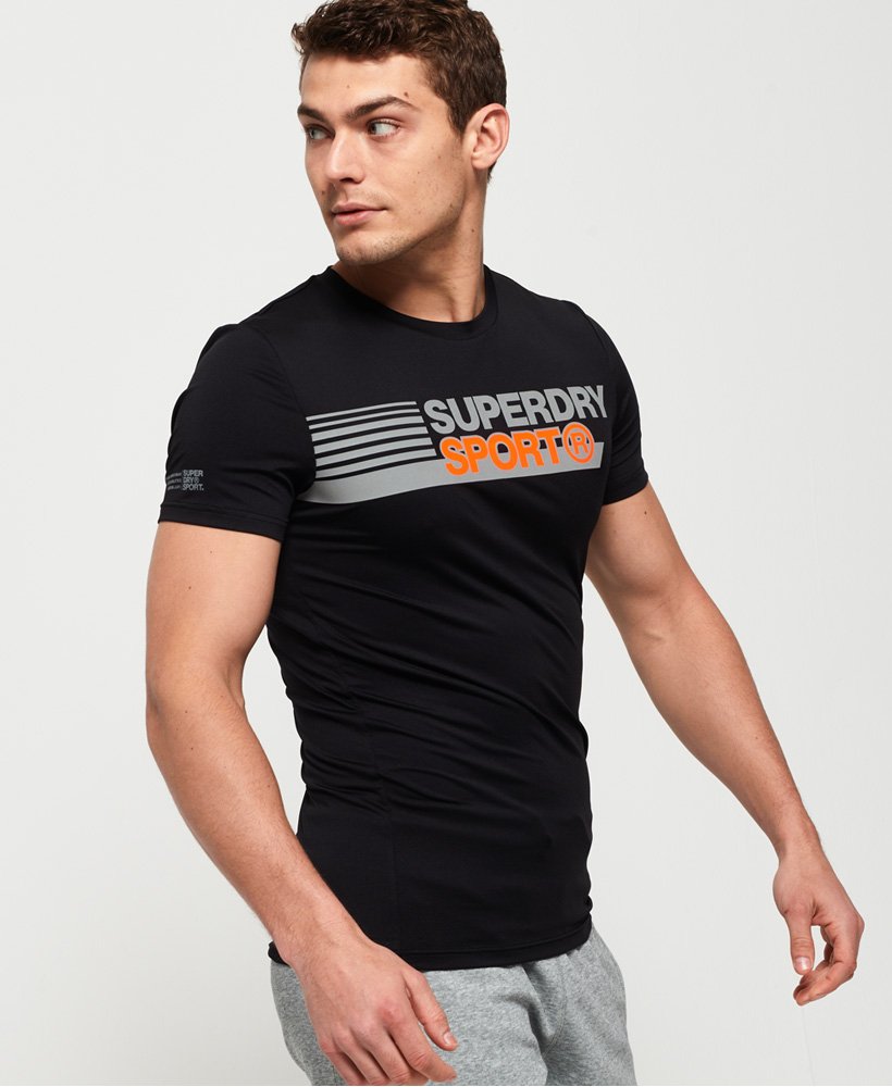 Mens Active Tight Graphic T Shirt In Black Superdry