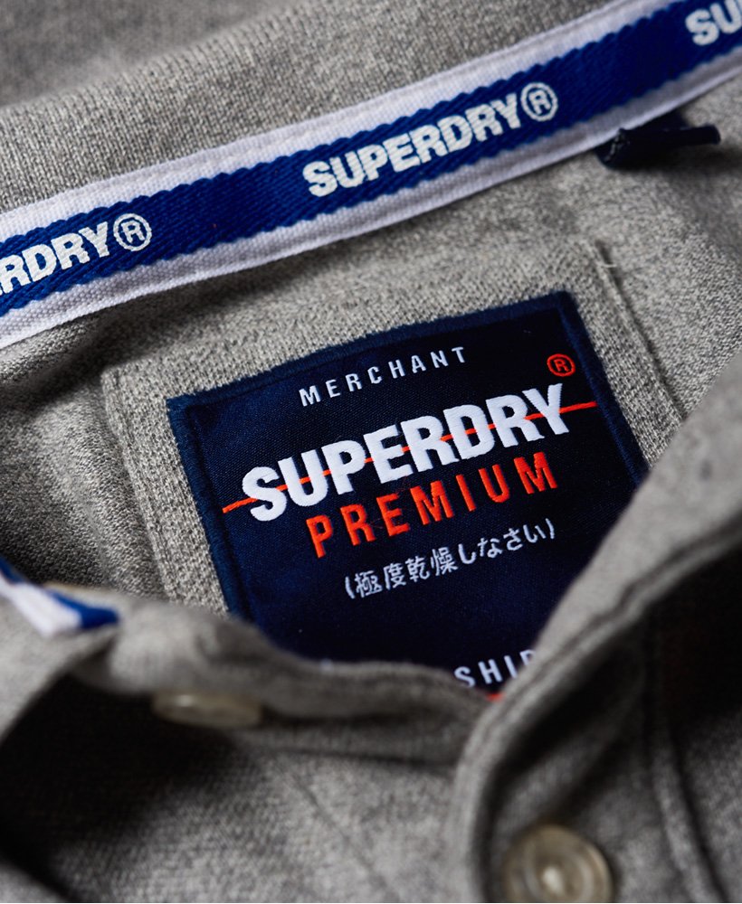Mens - Superstate Shadow Polo Shirt in Jasper Grey Grit | Superdry