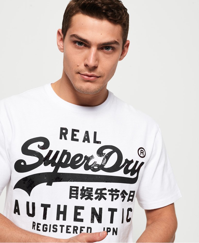 Superdry Reactive Classic T skjorte Herre T skjorter Superdry Klassisk T skjorte med skrift Herre T skjorter