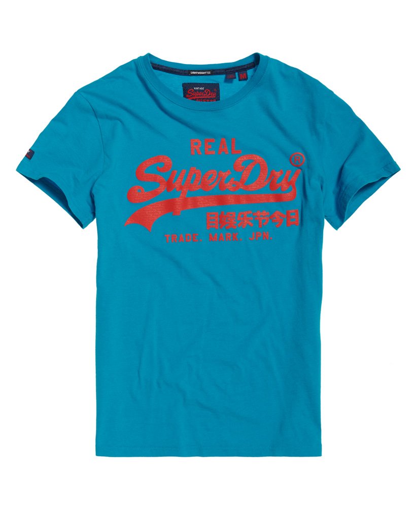 Mens Vintage Logo Neon Lite TShirt in Beach Blue Superdry