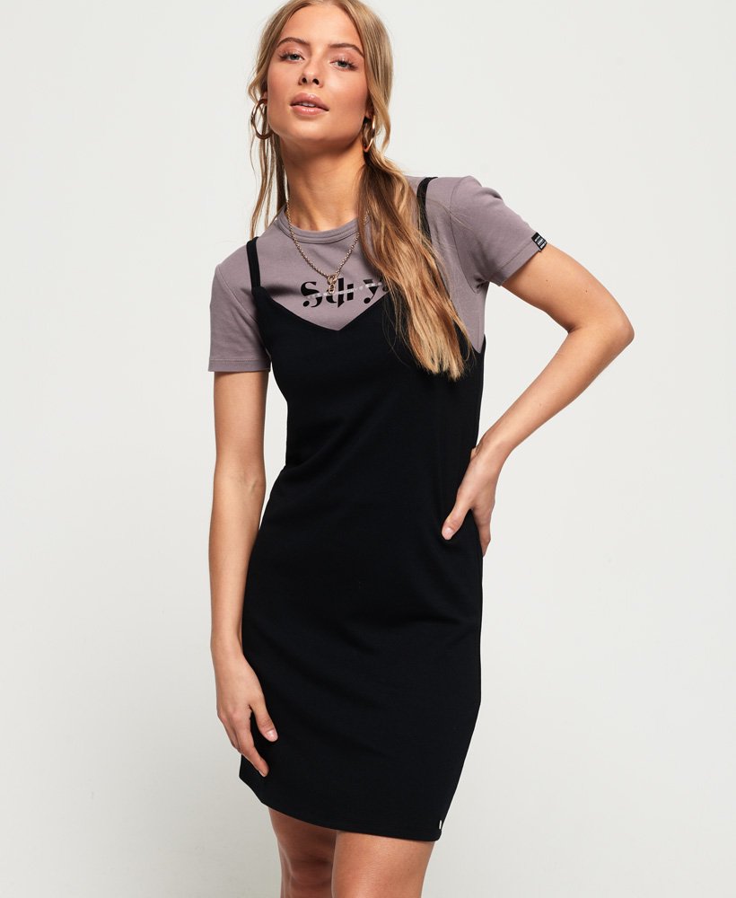 Womens Cami T Shirt Dress in Black Superdry UK