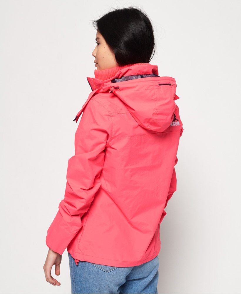 Womens - Technical Hooded Pop Zip SD-Windcheater Jacket in Fluro Berry ...