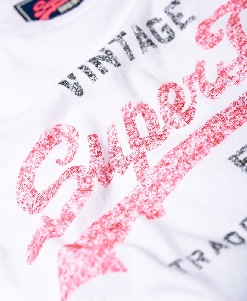 Women\'s Vintage Logo Slub T-Shirt in Optic Snowy | Superdry US