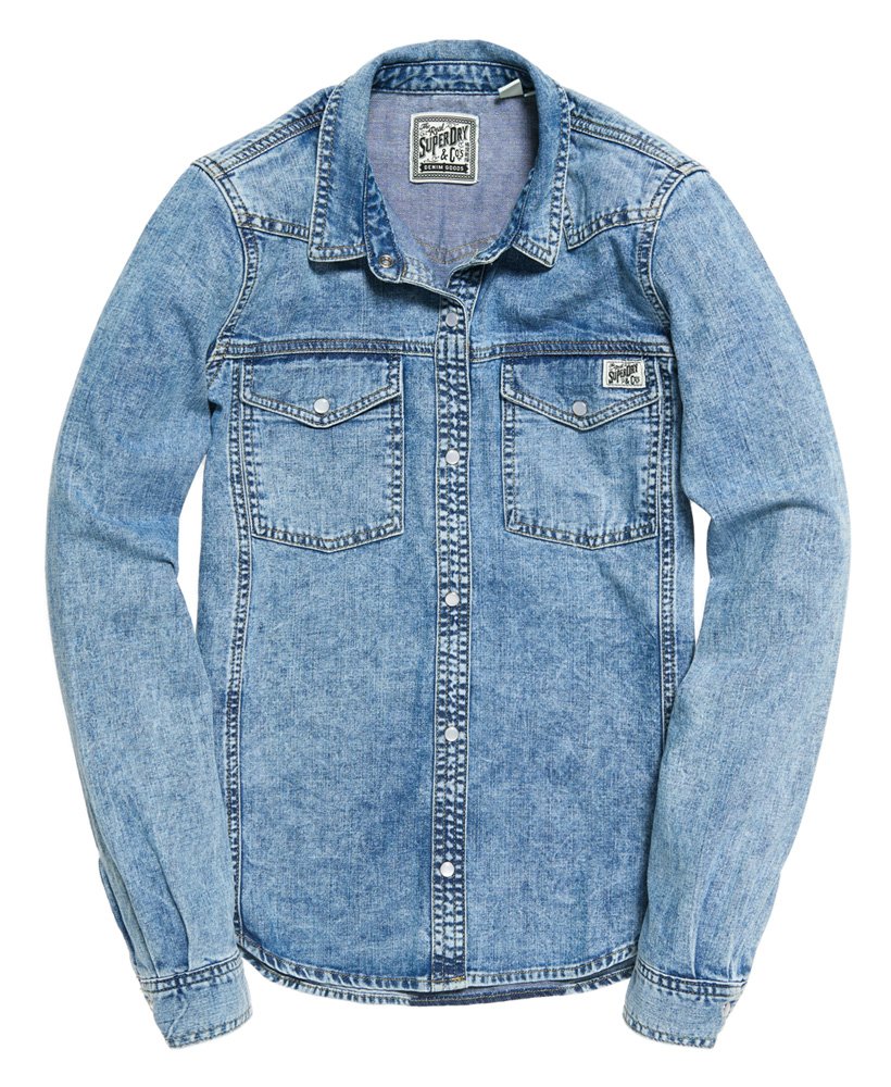 Womens - Western Denim Shirt in Blue 