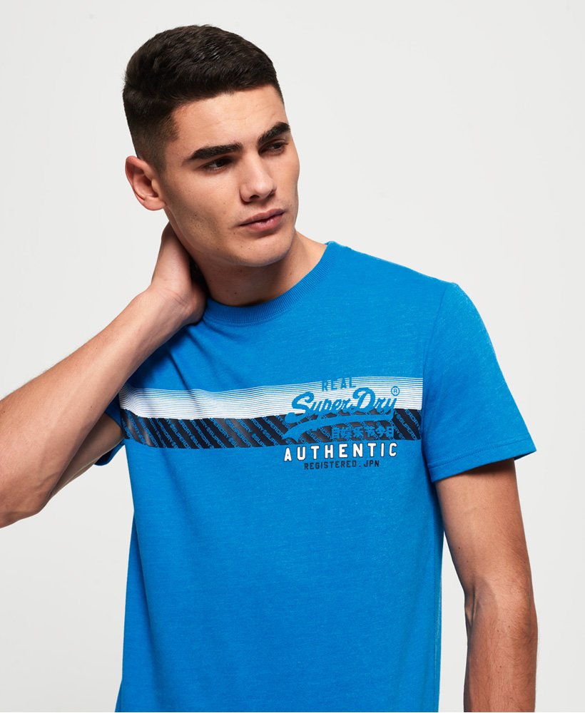 Mens - Vintage Authentic Chest Stripe T-Shirt in Blue | Superdry UK