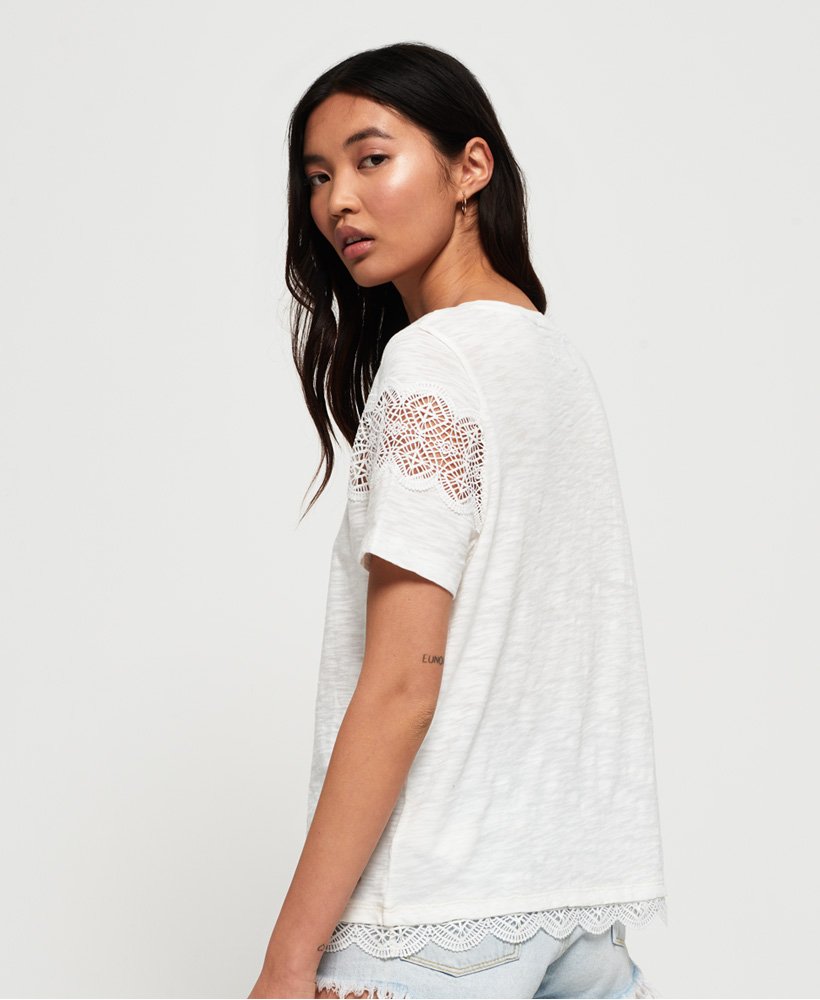 Superdry Womens Lizzie Lace Insert T-Shirt