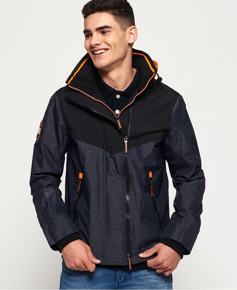 Mens - Hooded Tech Axis Pop Zip SD-Windcheater Jacket in Orange/black ...