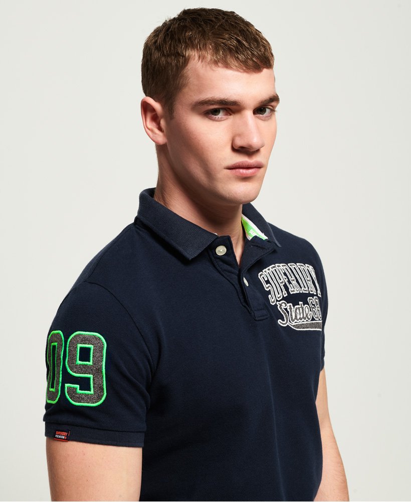 Mens - Classic Superstate Pique Polo Shirt in Midnight | Superdry UK