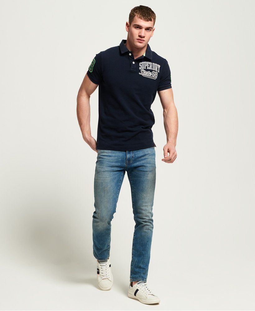 Mens - Classic Superstate Pique Polo Shirt in Midnight | Superdry UK