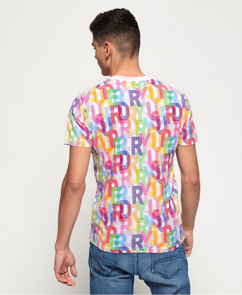 Mens - All Over Print Lite New House Rules T-Shirt in White | Superdry UK