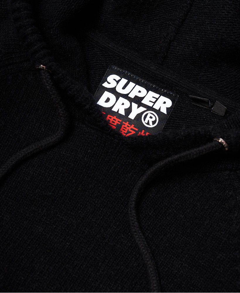 Womens - Superdry Sleeve Logo Hoodie in Black | Superdry UK