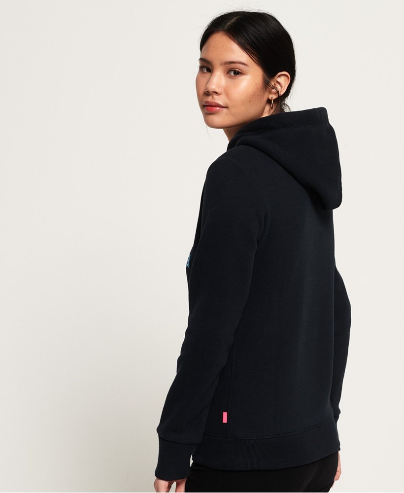 Womens Vintage Logo Pop Hoodie in Eclipse Navy | Superdry Womens Vintage Logo Pop Hoodie in Eclipse Navy | Superdry