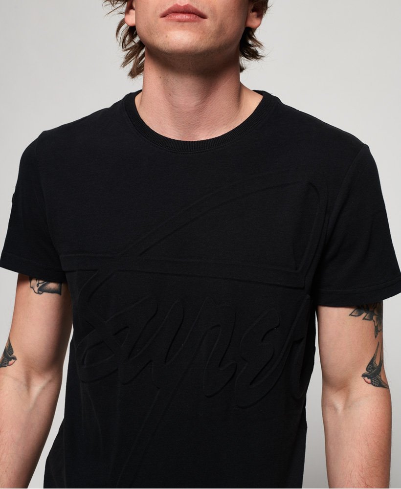 Men's Superdry Crew Embossed T-Shirt in Black | Superdry US