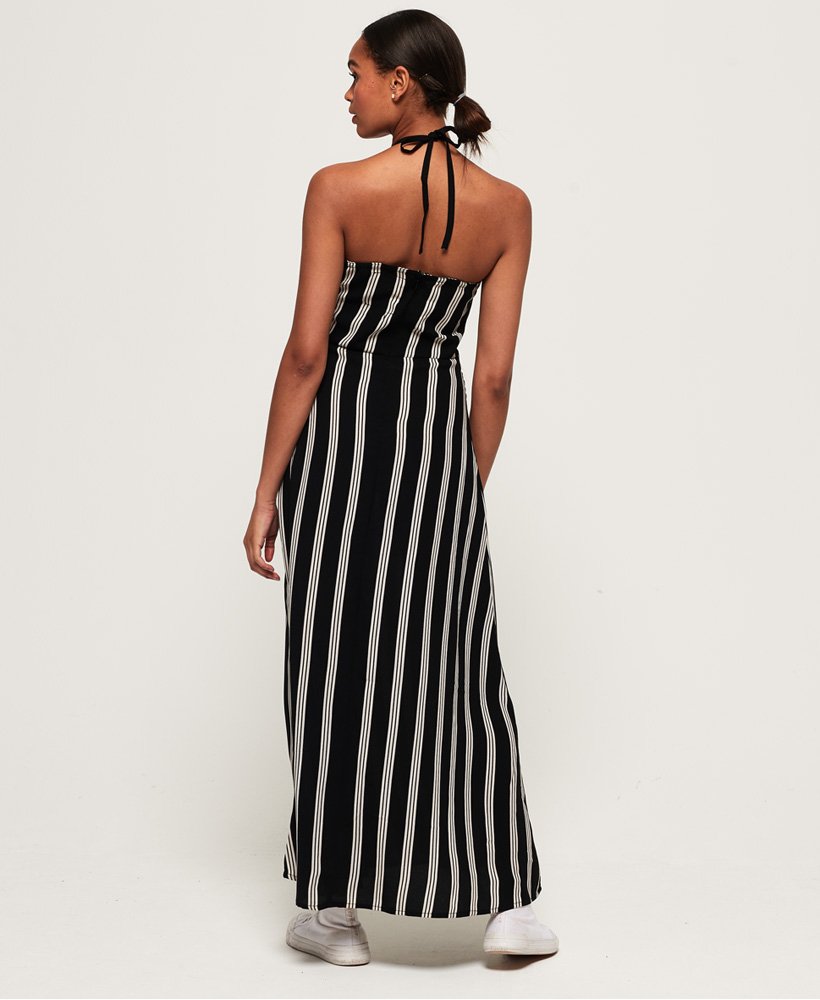 Womens - Deck Stripe Maxi Dress in Triple Stripe Black | Superdry