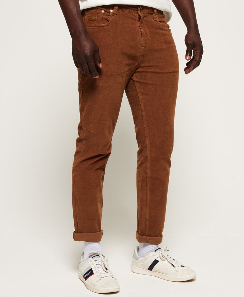 Buy Men Brown Corduroy Trousers Slim Fit online  Looksgudin