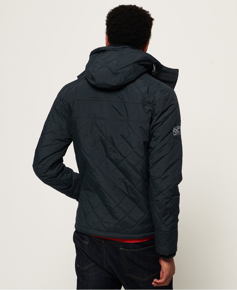 Men's Quilted Hooded Polar SD-Windcheater Jacket in French Navy