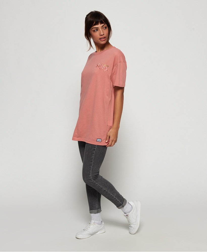 Womens - Mila Oversized Graphic T-Shirt in Pink | Superdry UK