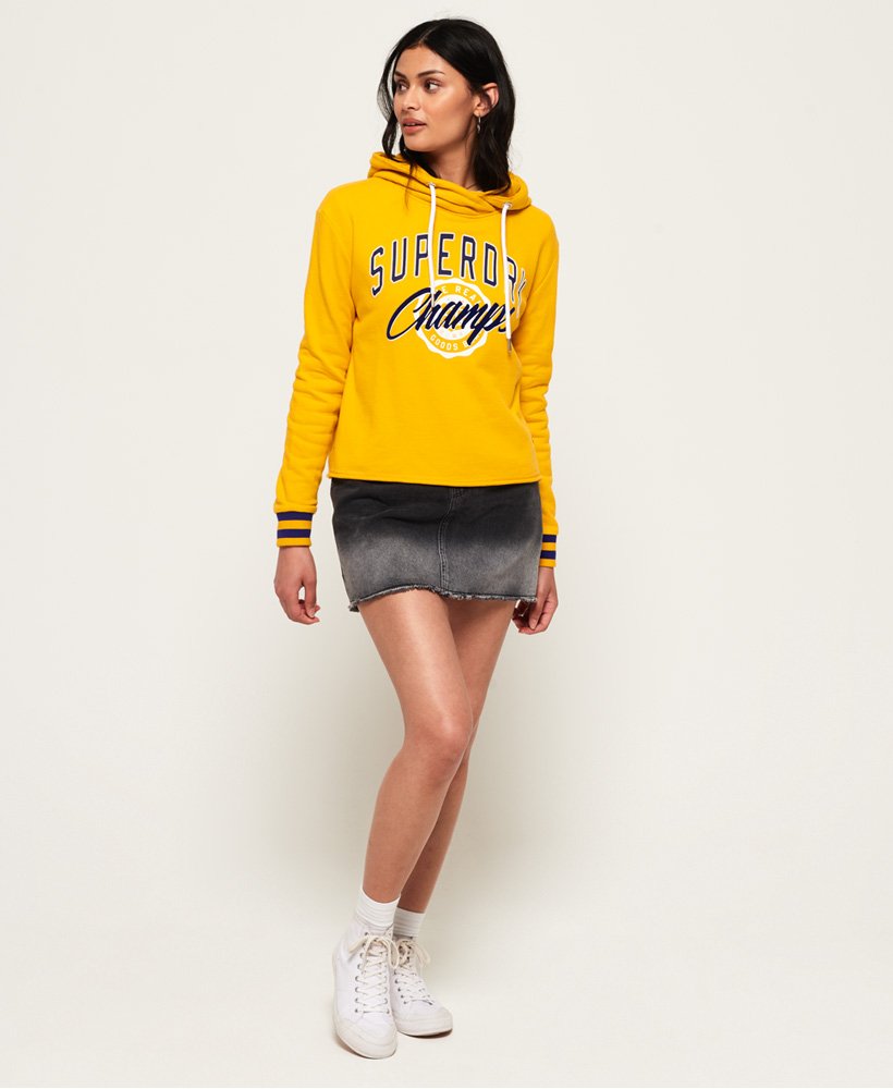 Superdry Real Champs Kurzhoodie Im College Stil Damen Hoodies