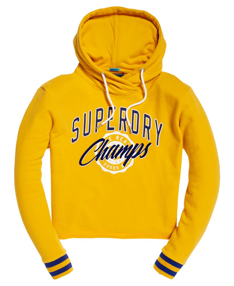 Superdry Real Champs Kurzhoodie Im College Stil Damen Hoodies