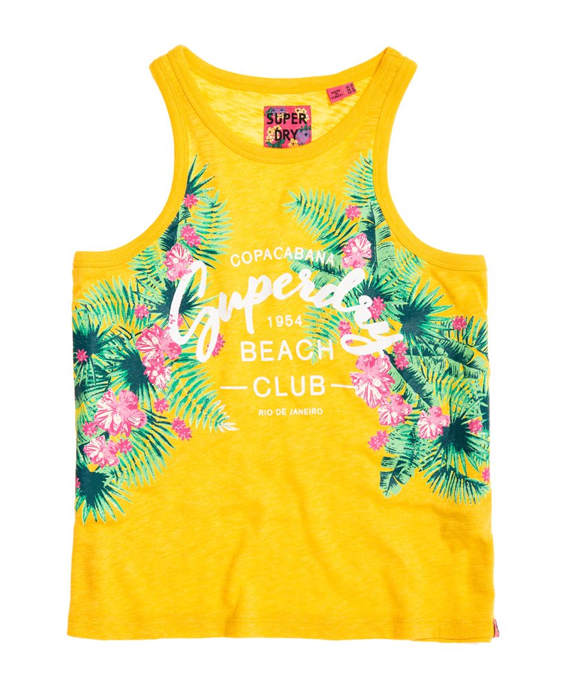 Womens Ezra Graphic Vest Top in Rio Yellow Superdry