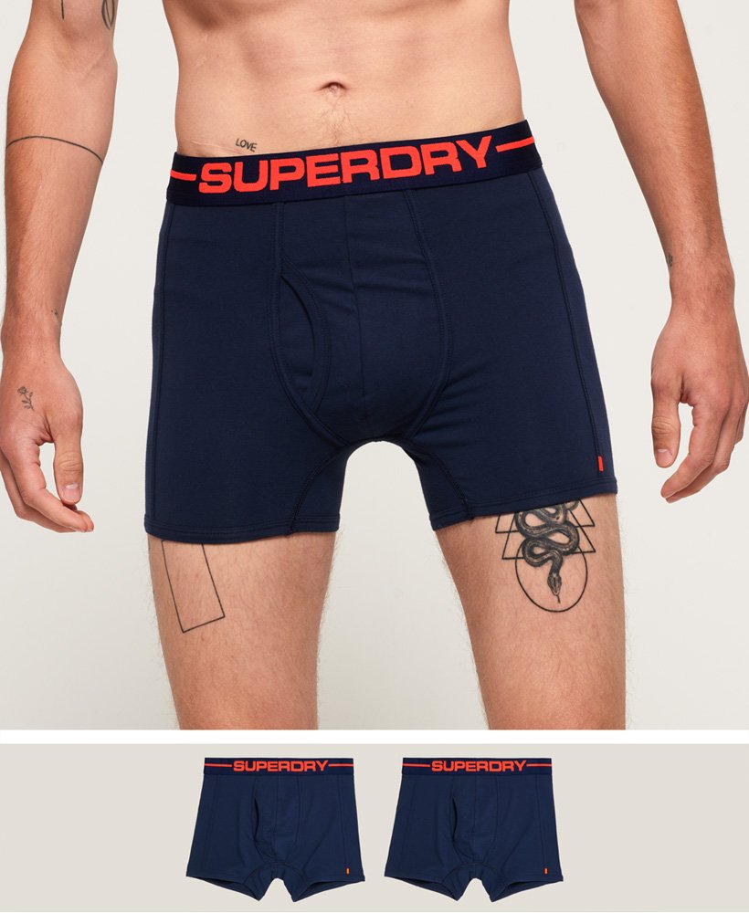 Men's Sport Boxer Double Pack in Navy Multipack